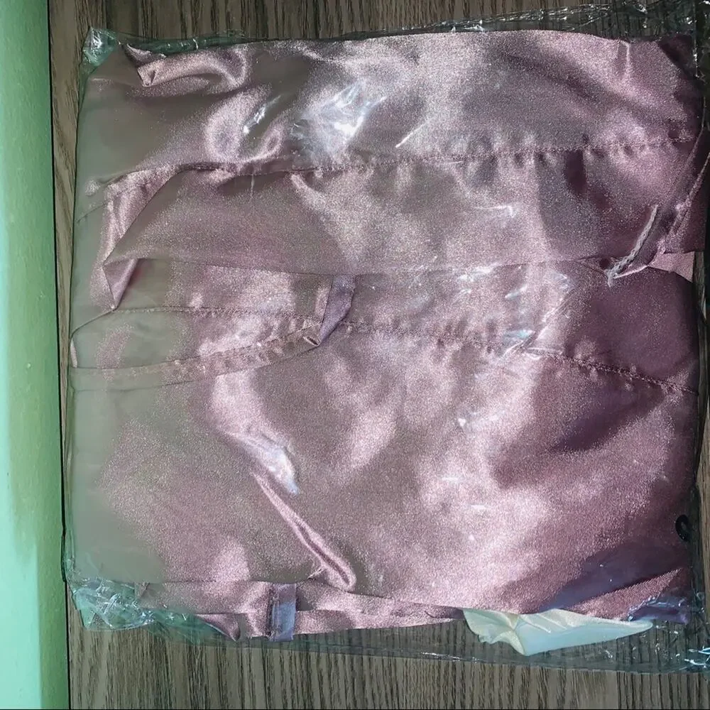 NEW Viola Vann Pink Satin Silky Tie Waist Robe "Bed I Love You" - Picture 5 of 5